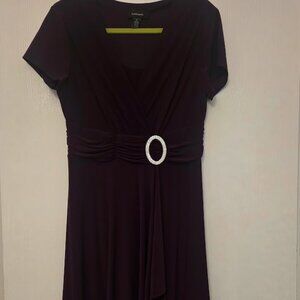 Gorgeous dark purple eggplant R & M Richards S/S dress Size 14‎